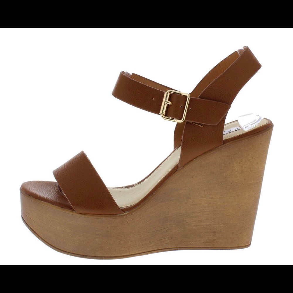 KELSEY Wedges - Cognac